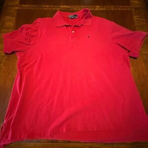 Polo Ralph Lauren Red Polo Shirt 2XL Big Pony Logo Classic Preppy Golf Short